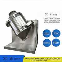 Mélangeur à tambour rotatif 3D série SYH 380V 3kW SUS316L 200L automatique multifonctionnel à économie d'énergie pour poudres alimentaires, chimiques et plastiques