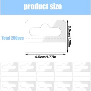 Clear Plastic Hang Tags 200 Pack Self <b>Adhesive</b> Rectangle Waterproof For Retail Store Display - Product Image 2