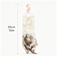 Jouet à mâcher pour chat en fausse fourrure naturelle, avec plumes, pour le jeu d'imitation, la chasse, la stimulation sensorielle et le divertissement autonome