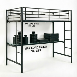 Black Metal Twin Loft Bunk <b>Bed</b> Ladder <b>Bed</b> <b>Frame</b> Upholstered <b>Platform</b> <b>Bed</b> 4 Storage Drawers Bedroom Apartment - Product Image 4