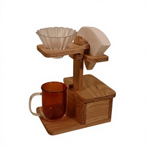 Support à café carré en bois minimaliste et écologique personnalisé pour les cafés - Product Image 3
