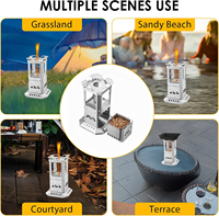 Barbecue portable léger en acier avec écran anti-étincelles pour camping et jardin, compatible granulés de bois