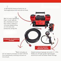 Compresseur d'air robuste 24V 300L Gonfleur de pneu à 2 cylindres pour automobiles avec fonction de surveillance de la pression des pneus
