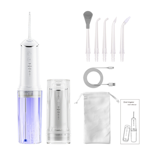 Flosser de agua dental avanzado con luz UV Tanque de agua inalámbrico y portátil <span class=keywords><strong>Irrigador</strong></span> oral de 300 ml para dientes y encías saludables - Product Image 6