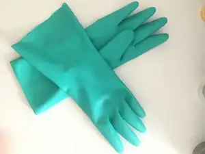 Guantes industriales impermeables verdes de nitrilo con logotipo personalizado, resistentes al aceite y a los ácidos, protección de manos, guantes industriales de nitrilo