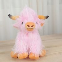 Boneka Sapi Highland Super Lembut Isi Kapas PP Bersulam, Hadiah Ulang Tahun, Hewan Ternak, Pereda Stres