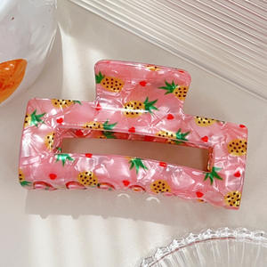 กิ๊บติดผมทรงสี่เหลี่ยม Sweet Hollow Fruit ดีไซน์หรูหรา กันลื่น ทำจากอะคริลิก เหมาะสำหรับผมบาง - Product Image 4