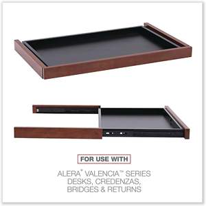 Alera VA312414MC Organizador de escritorio y cajones de la serie Valencia, con cajón central, 24 1/2 pulgadas de ancho x 15 pulgadas de profundidad x 2 pulgadas de alto, color cerezo medio - Product Image 2