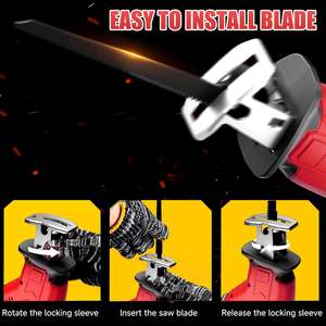 <span class=keywords><strong>Scie</strong></span> alternative sans fil Caractéristiques de sécurité Jeu de 4 lames de <span class=keywords><strong>scie</strong></span> pour la coupe du bois/métal/PVC <span class=keywords><strong>Scie</strong></span> <span class=keywords><strong>sabre</strong></span> portable - Product Image 5