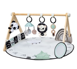 Tiny Love Luxe - Gymini Tapis de jeu rond en bois noir et blanc pour l'intérieur et l'extérieur, pour les enfants de 0 à 6 ans - Product Image 1