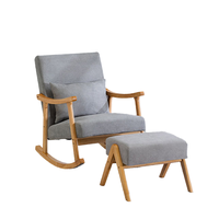 Offre Spéciale : Fauteuil à Bascule Modulaire Moderne en Bois Massif, Rembourré, avec Dossier Capitonnée et Pieds Métalliques, Idéal pour Bureaux et Espaces de Loisirs