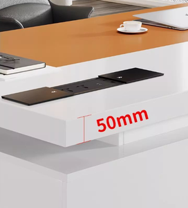 Juego de Escritorio y Silla Ejecutiva de Madera Naranja, Muebles de Oficina Modernos y Minimalistas para Edificio de Oficinas, Ecológicos - Product Image 5