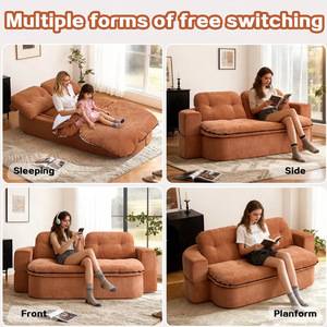Sofá <span class=keywords><strong>Canguro</strong></span> Plegable de Dos Plazas en Forma de U, Relleno de Esponja y Forrado en Franela (Sin Estructura) para Sala de Estar - Product Image 3