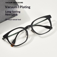 Monturas de Gafas Danyang Punk de Acetato Ultraligeras de Titanio Puro para Miopía, Montura Completa, Lentes TAC Disponibles con Receta; Montura