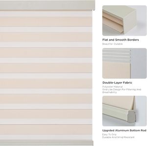 Stores occultants intelligents pour la maison, double couche jour et nuit, stores enrouleurs motorisés électriques à commande Wifi, stores zébrés - Product Image 2