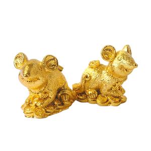 <span class=keywords><strong>Figurine</strong></span> Fengshui en polyrésine, décoration pour la maison, petite Statue d'animal, Rat souris - Product Image 1