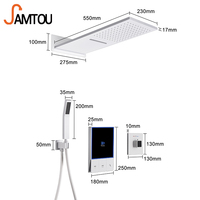 Douche thermostatique murale pour salle de bain, thermostat cascade intelligent pour maison connectée, douche pluie numérique en cuivre encastrée pour salle de bain
