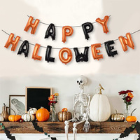 Fournitures de fête de bannière de lettre en aluminium de 16 pouces pour décorations de fête d'Halloween