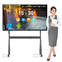 Tableau blanc interactif intelligent Android 16 3576 4K LCD de 75 pouces pour l'éducation, avec IA, écran tactile 8+128 Go et caméra