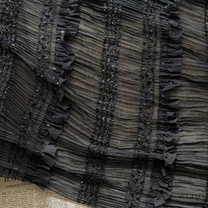 Venta directa tela <span class=keywords><strong>de</strong></span> crepé bordado no elástico con línea <span class=keywords><strong>de</strong></span> rayas con ribete <span class=keywords><strong>de</strong></span> <span class=keywords><strong>volantes</strong></span> para prendas <span class=keywords><strong>de</strong></span> mujer - Product Image 4