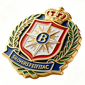 Custom Metal Badge Enamel Emblem Shield <b>Crest</b> Pin <b>Silver</b> Plated Hard Enamel Stamping Souvenir Collection - Product Image 4