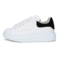 Zapatos Casuales con Suela Gruesa Tipo Muffin, Parte Superior de Lona Blanca, Interior de Cuero, para Primavera, Otoño e Invierno - Product Image 3