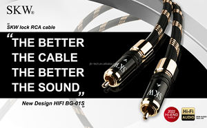 Аудиокабели SKW Audiophiles, 24K позолоченные, из меди сверхвысокой чистоты, с нейлоновой оплеткой, для сабвуфера, RCA-RCA, 1 м, для DVD-плеера и колонок - Product Image 2