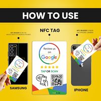 Social NFC QR Tap Cards Compatible Todos los teléfonos PVC Google Review Facebook Sigue Revisiones instantáneas reutilizables