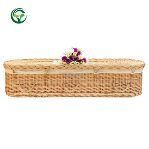 Sıcak satış avrupa tarzı doğal hasır yetişkin tabut en iyi fiyat cenaze malzemeleri aksesuarları zarif yetişkin tabut - Product Image 3