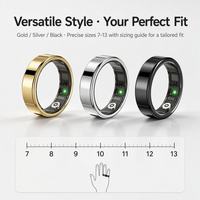 Bague Intelligente Personnalisée pour iOS/Android, Étanche, Suivi d'Activité Électronique, pour le Sport, le Sommeil et la Santé, Contrôle via Application