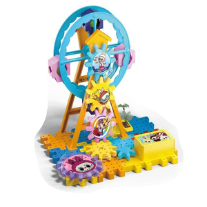 2025 niños gran oferta equipo espacial educativo bloques de partículas grandes juguete Diy montar bloques de engranajes giratorios eléctricos juguete - Product Image 3