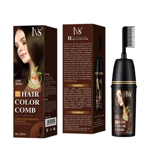 China hair dye manufacturer wholesale salon and professional hair color & dye dark Brown hair dye shampoo 3 in 1 with comb