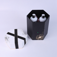 Boîte-cadeau deux pièces rigide hexagonale personnalisable Conception unique à six faces pour mariage Vente au détail Marque Boîtes en papier avec logo de commande en gros