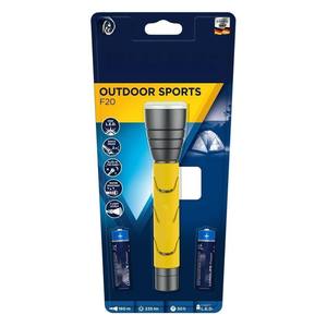 Lampe torche LED 5W IPX4, comprend 2 piles AA, couleur jaune, idéale pour le camping, la randonnée et les situations d'urgence. - Product Image 1