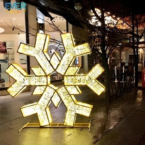 Thương mại quá khổ thắp sáng christmas3d <span class=keywords><strong>LED</strong></span> treo khổng lồ <span class=keywords><strong>Acrylic</strong></span> bạc vàng bông tuyết <span class=keywords><strong>Motif</strong></span> - Product Image 6