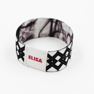 Impreso personalizado de escritura tejido de estiramiento de la banda de muñeca de tela elástica pulsera RFID para Festival de evento de concierto - Product Image 3