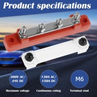 Bloc de distribution d'alimentation 12V-48V avec couvercle, barre omnibus et bornier pour voiture, bateau, camping-car et applications marines