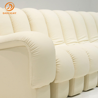 Canapé modulaire en cuir de luxe en forme de U, beige, élégant, pour salon, canapé incurvé, meubles de salon