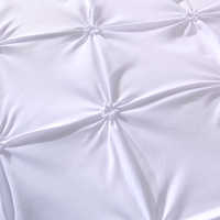 Parure de Housse de Couette Queen, 3 Pièces - Broderie Élastique Luxe Microfibre Housse de Couette en Plumes Tissu Confortable