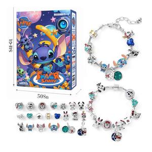 Cross-Border Cute Cartoon Anime Stitch DIY Pulsera con cuentas Pan's Christmas Stitch Blind Box Fashion Charm Accesorio - Product Image 5