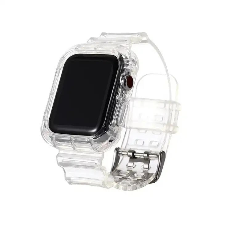 Glacier TPU Clear Sports Watch Band Strap For Apple Watch Series 6 7 8 Ultra 38mm 40mm 41mm 42mm 45mm 49mm