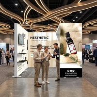 Stand d'exposition modulaire 10x10 sans outil en aluminium avec éclairage rétroéclairé, étagères TV, présentoir portable pour salon professionnel