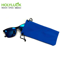 Sac à lunettes en microfibre noir, blanc et gris, doux, avec cordon de serrage, personnalisable avec logo, pour la vente en gros