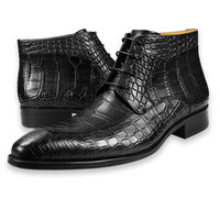 Bottines pour Homme Tendance en Cuir à Motif Crocodile Cheville Habillée Artisanales Sur Mesure Chaussures d'Affaires Populaires pour Costume Classiques à Lacets