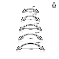 Perhiasan tindik tubuh dari baja tahan karat 316L, anting-anting barbell sepalu kuda berulir dalam, untuk septum, alis, daith, hidung, dan tulang rawan.