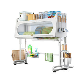 <span class=keywords><strong>Scolapiatti</strong></span> Espandibile Rimovibile da Posizionare Sopra il Lavello, Grande <span class=keywords><strong>Scolapiatti</strong></span> Fai-da-Te in Acciaio Inox con Copertura in <span class=keywords><strong>Vetro</strong></span> - Product Image 1