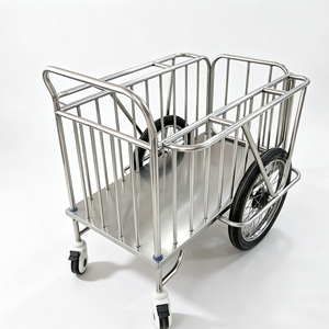 Chariot de <span class=keywords><strong>transport</strong></span> médical silencieux en acier inoxydable de haute qualité Medco pour hôpitaux, cliniques et livraison sur les salles d'hôpital - Product Image 3