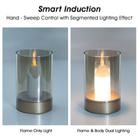 Bougie LED sans flamme avec capteur de mouvement manuel, gradation progressive, rechargeable, sans fil, veilleuse pour la décoration de chevet