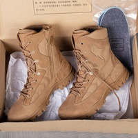 Bottes tactiques imperméables IRONDONKEY pour hommes, avec fermeture éclair latérale, pour l'extérieur, le désert, la randonnée, en cuir, à tige haute