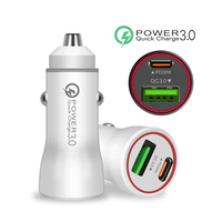 Adaptor Charger Mobil Dual Port PD QC3.0 Quick Charge 5V/3A untuk Ponsel Android, Smartwatch & Earphone